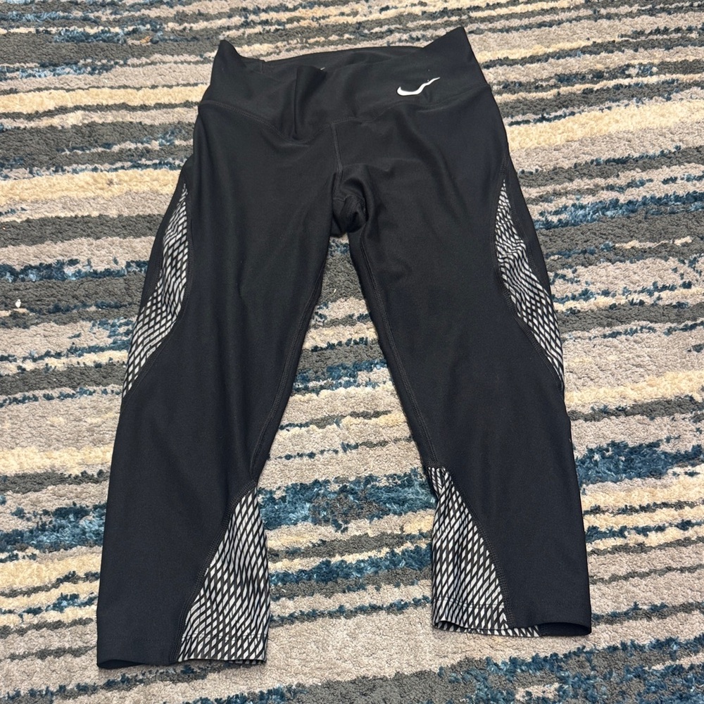 Nike Black Leggings with White Pattern
